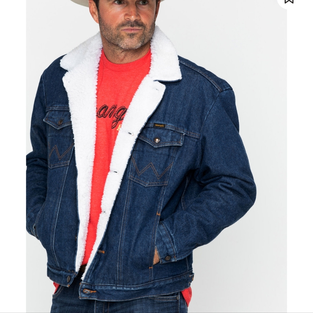 WRANGLER MEN'S SHERPA LINED DENIM JACKET XL